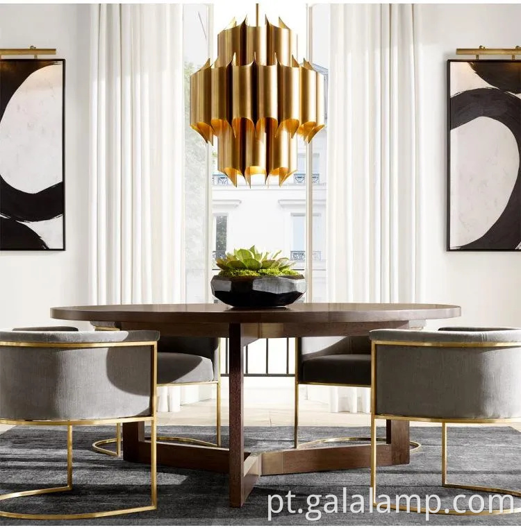 Lustre de pingente de prata e ouro moderno para espaços elegantes